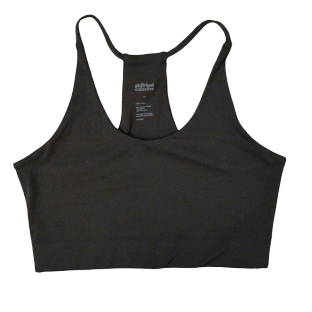 Girlfriend collective Black Cleo Halter Bra